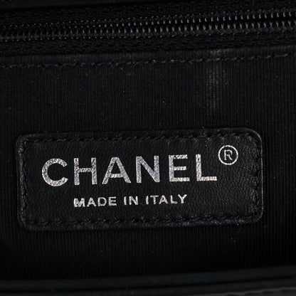 Chanel Calfskin Quilted Checkerboard Trim New Medium Boy Flap Black White 6 of 7
