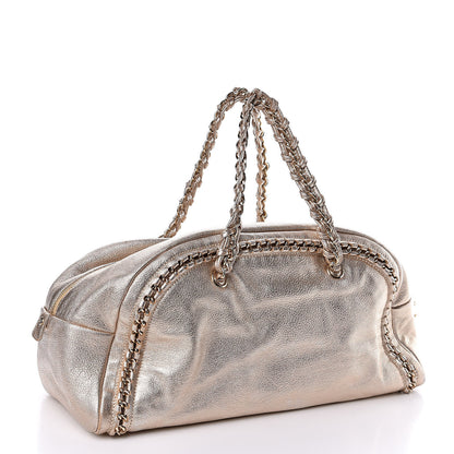 Chanel Metallic Goatskin Large Luxe Ligne Bowler Light Gold 3 of 9