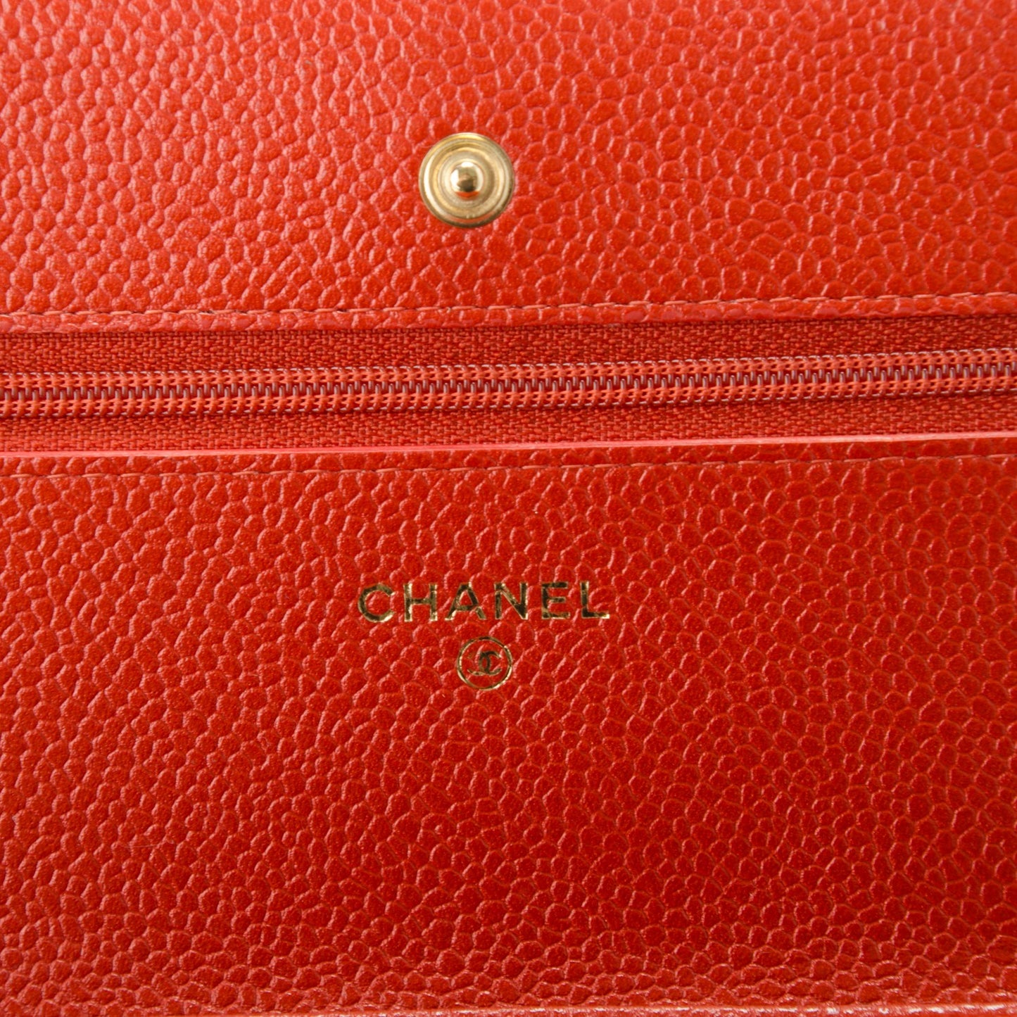Caviar Quilted Wallet On Chain WOC Orange