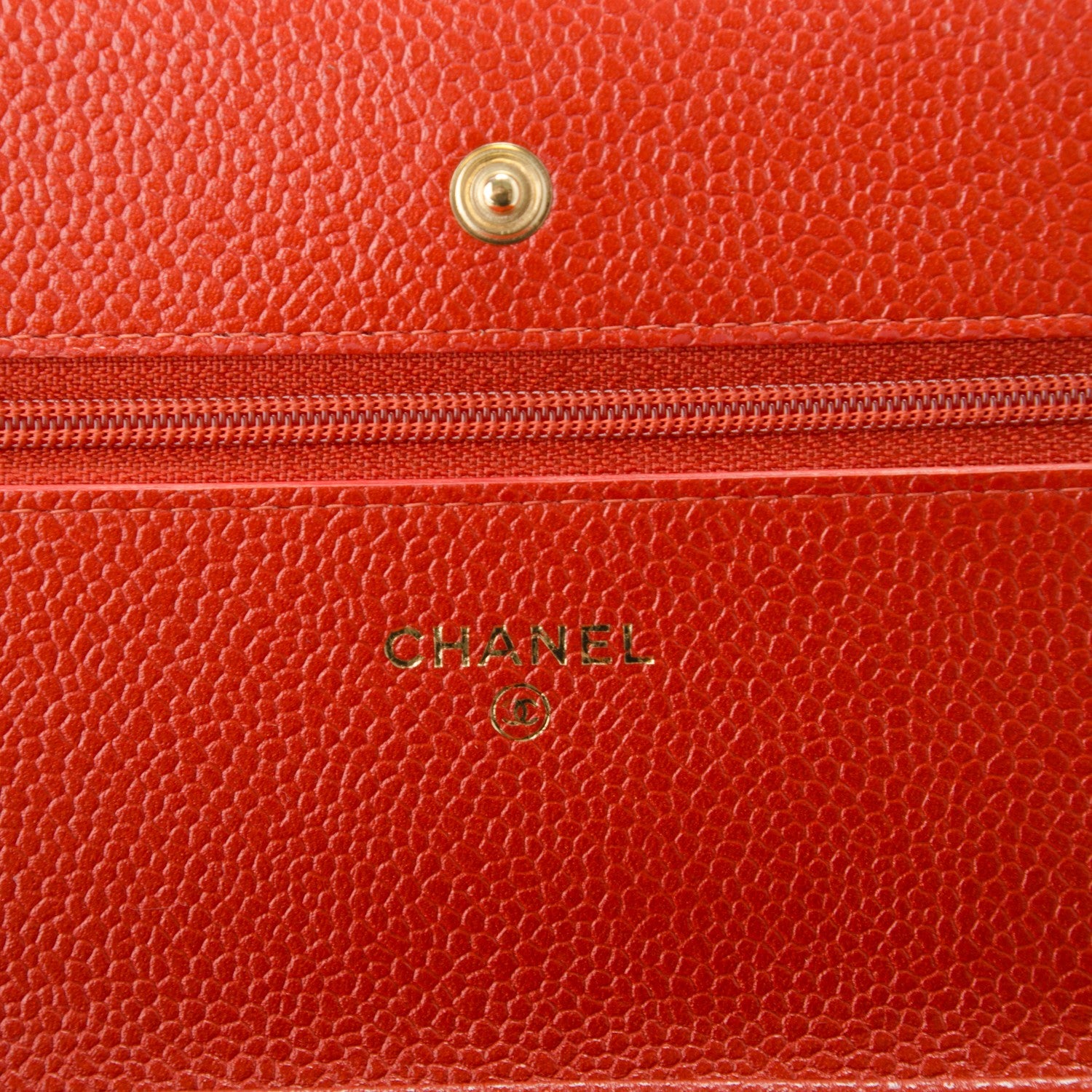 Chanel Caviar Quilted Wallet On Chain WOC Orange 6 of 8