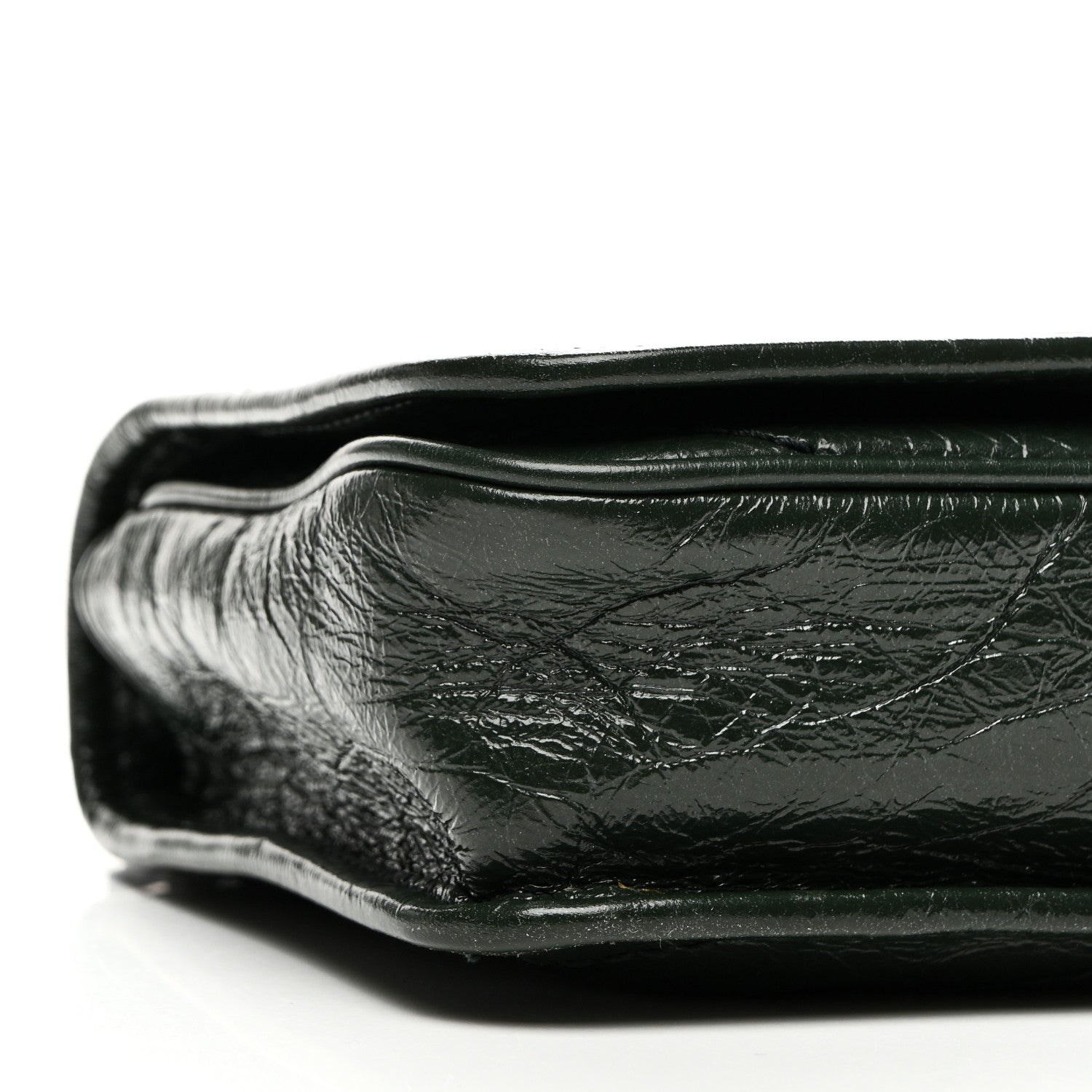 Saint Laurent Crinkled Calfskin Matelasse Monogram Niki Chain Wallet Khaki Militaire 9 of 10