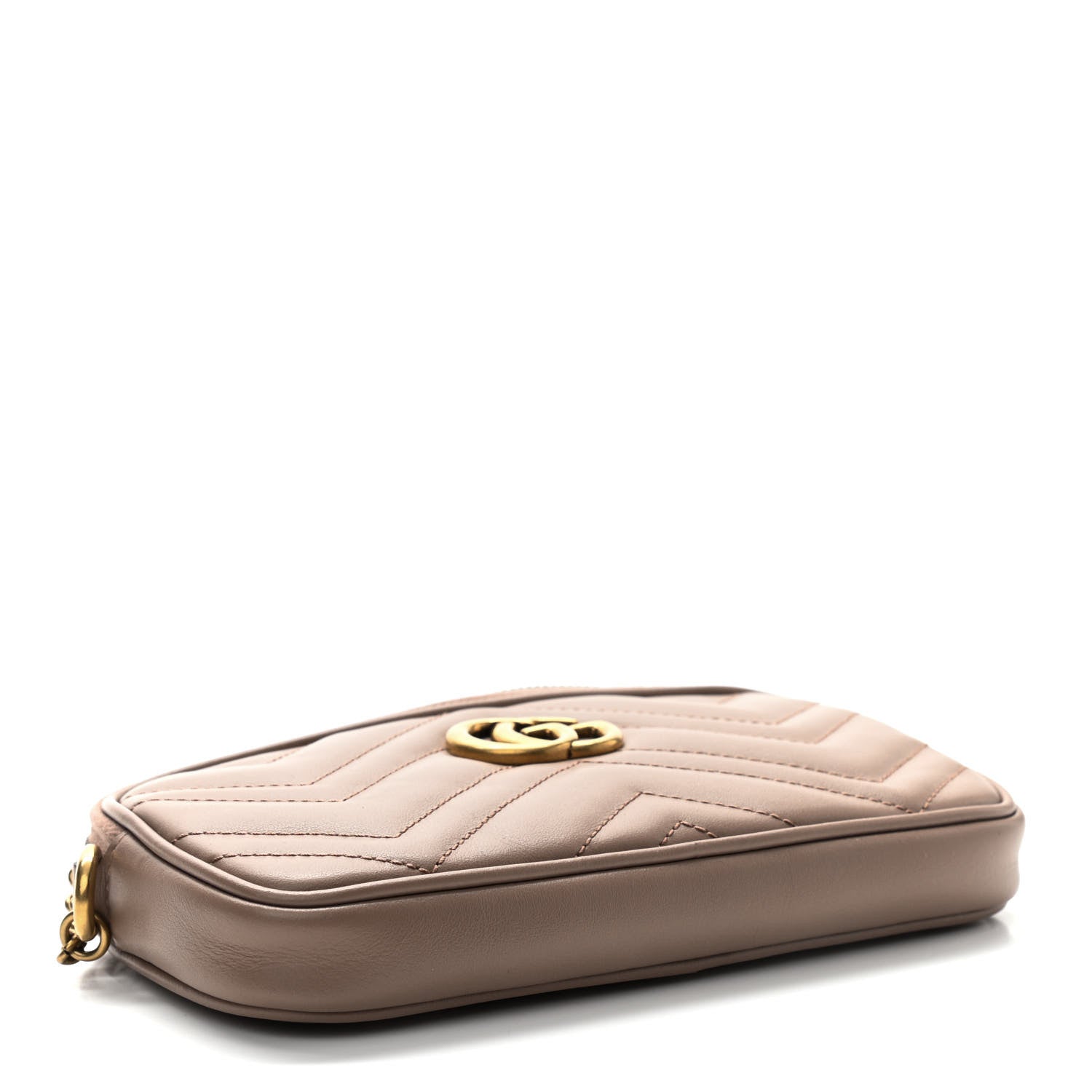 Gucci Calfskin Matelasse Mini GG Marmont Chain Crossbody Bag Porcelain Rose 4 of 10