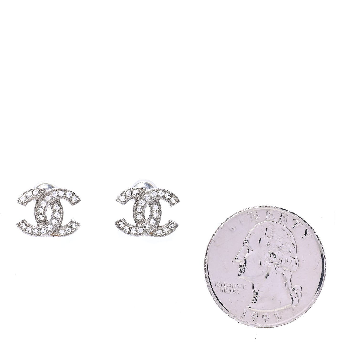 Crystal CC Earrings Silver