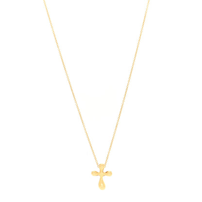 Tiffany 18K Yellow Gold 12mm Elsa Peretti Cross Pendant Necklace 1 of 4