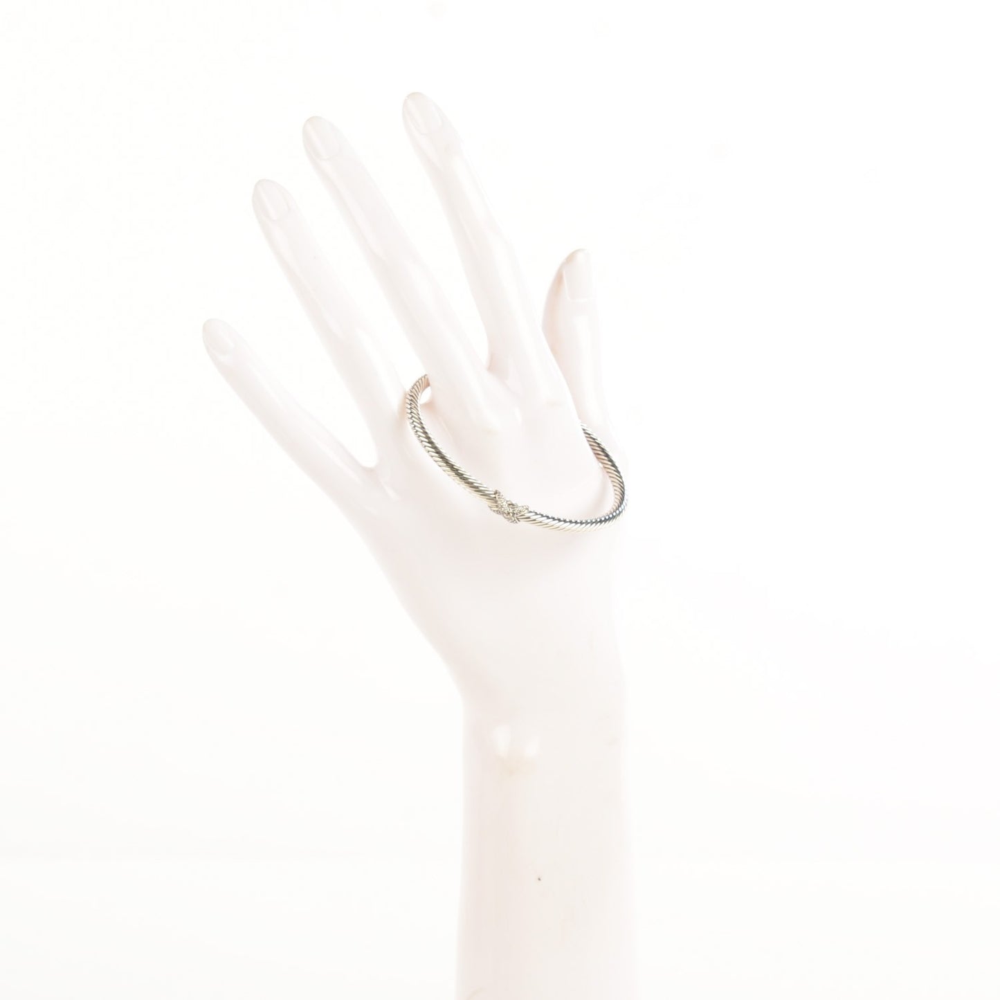 Sterling Silver Diamond 4mm X Cable Bracelet