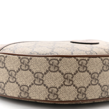Gucci GG Supreme Monogram Azalea Calfskin Mini Retro Interlocking G Half Moon Bag Beige Ebony Brown Sugar 9 of 11