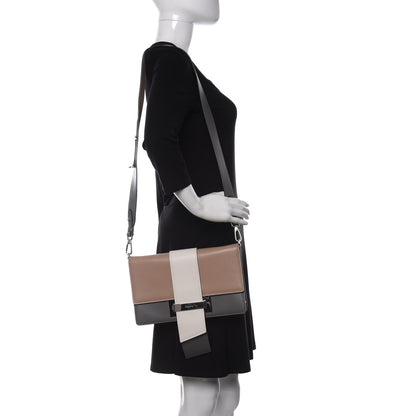 Prada City Calf Plex Ribbon Bag Cammeo Bianco Marmo 2 of 10