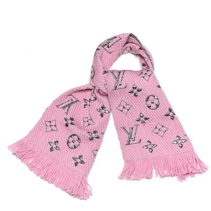 Louis Vuitton Wool Silk Logomania Shine Scarf Pink 1 of 4