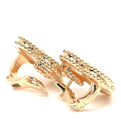 Van Cleef & Arpels 18K Yellow Gold Mother of Pearl Magic Alhambra Earrings 4 of 5