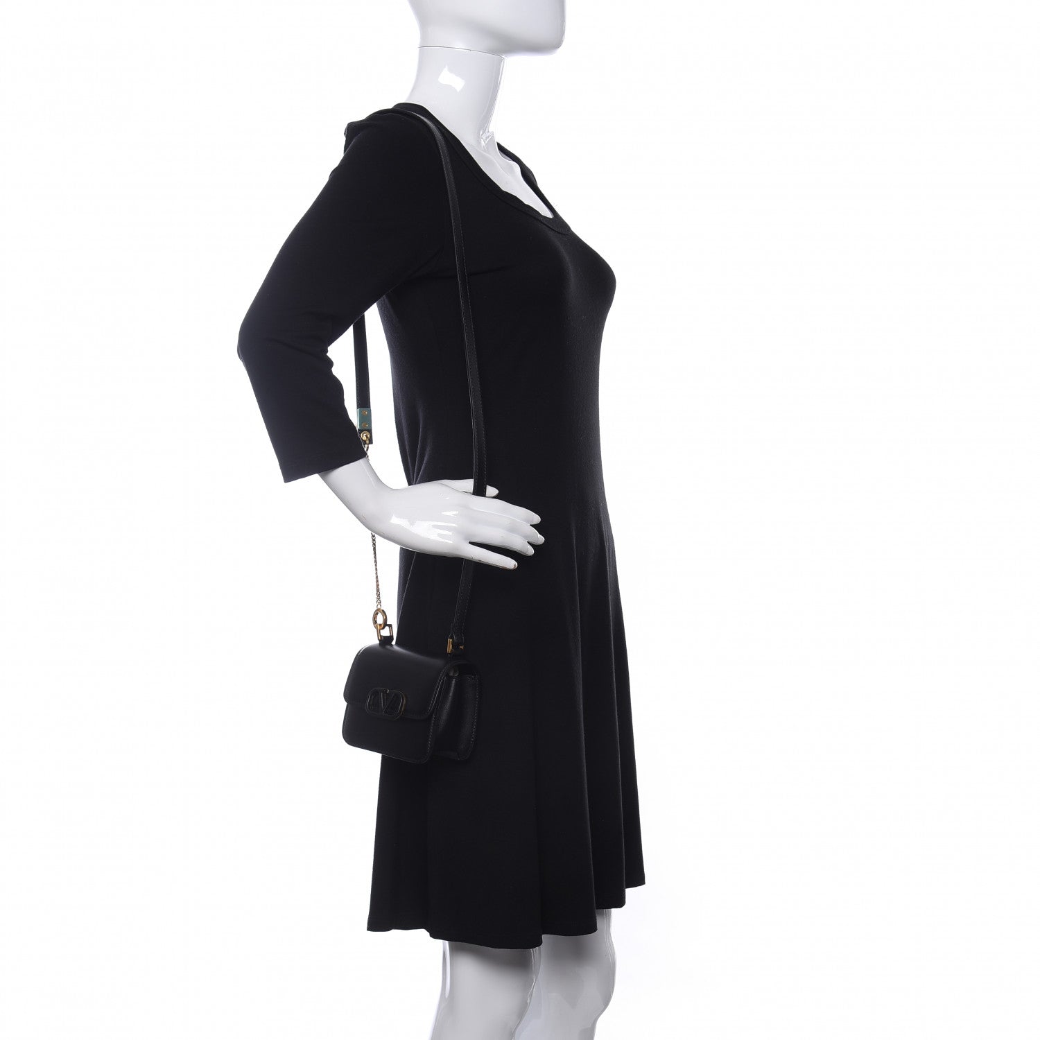 Valentino Garavani Smooth Calfskin Micro VSling Shoulder Bag Black 2 of 10