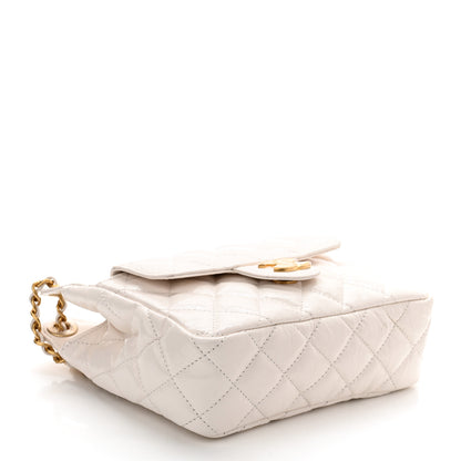 Chanel Shiny Crumpled Calfskin Quilted Small Wavy CC Hobo White 4 of 11