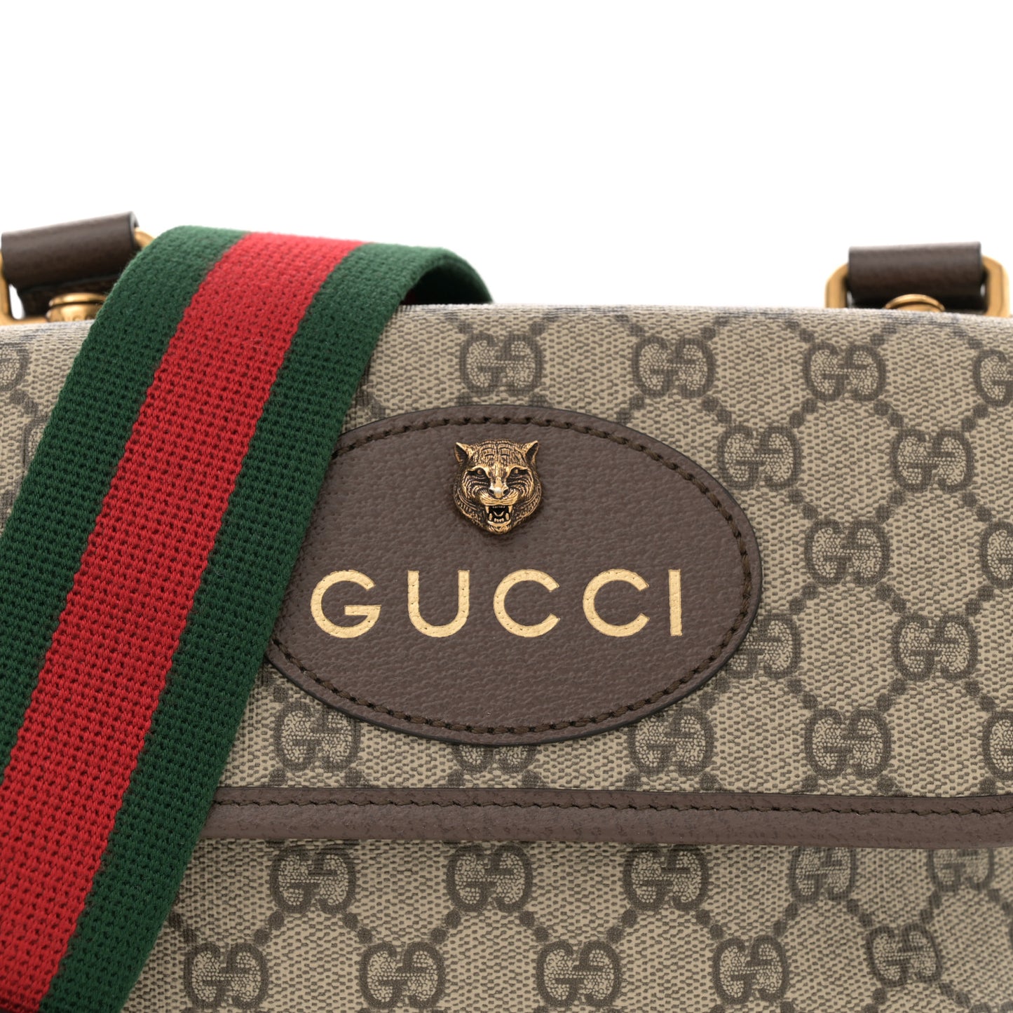 GG Supreme Monogram Web Small Neo Vintage Double Flap Messenger Bag Beige New Acero
