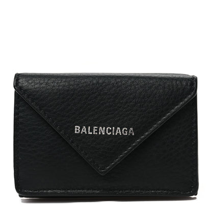Balenciaga Calfskin Mini Papier Wallet Black 1 of 8