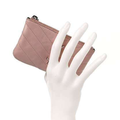 Saint Laurent Calfskin Matelasse Monogram Key Pouch Light Taupe 2 of 10