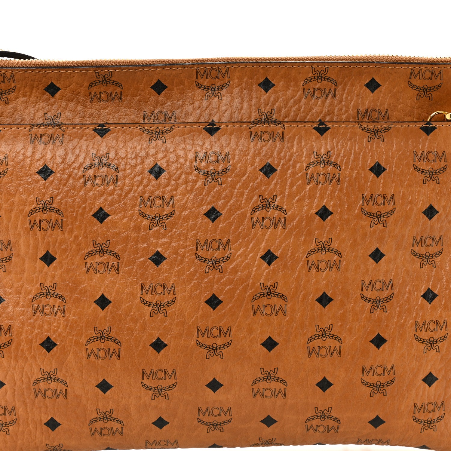 MCM Visetos Medium Crossbody Pouch Cognac 8 of 10