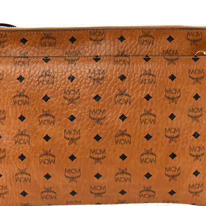 MCM Visetos Medium Crossbody Pouch Cognac 8 of 10