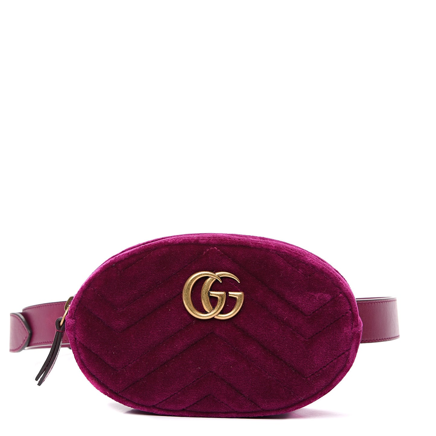 Velvet Matelasse GG Marmont Belt Bag 95 38 Fuchsia Violet Cyclamen