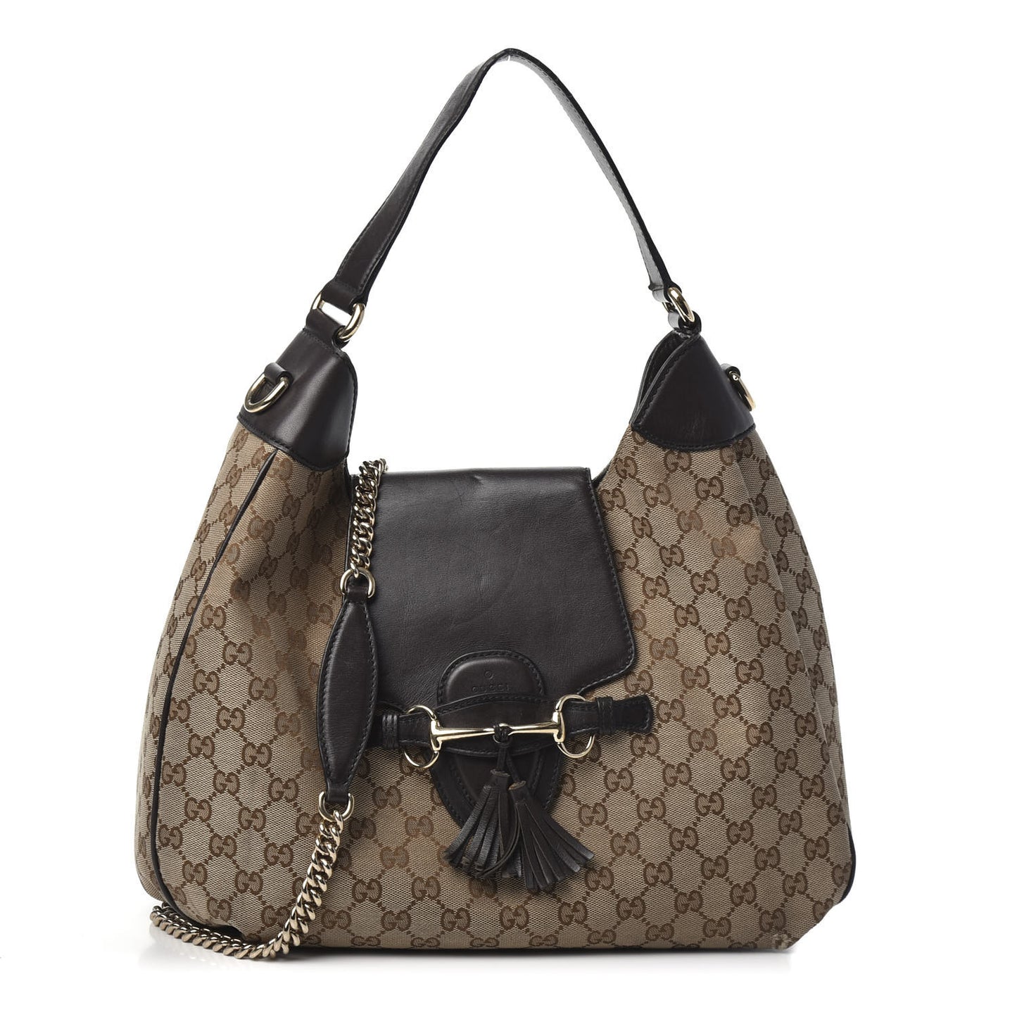 Monogram Margaux Calfskin Medium Emily Hobo Beige Ebony Cocoa
