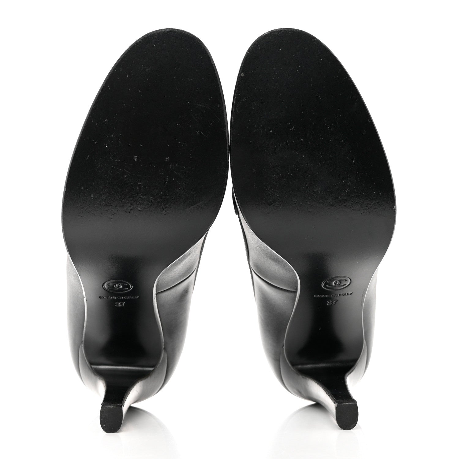 Chanel Calfskin Buckle Pumps 37 Black 5 of 9