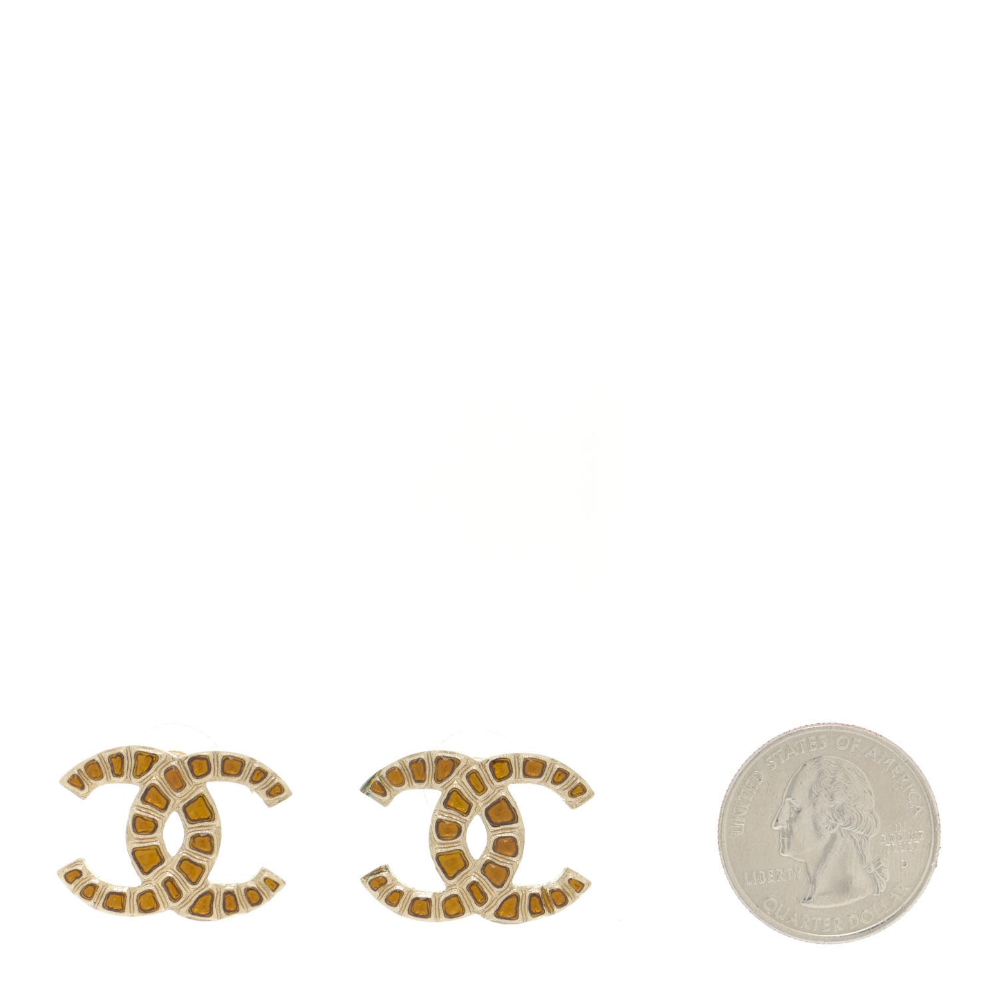 Metal Gripoix Along The Nile Earrings Gold Orange