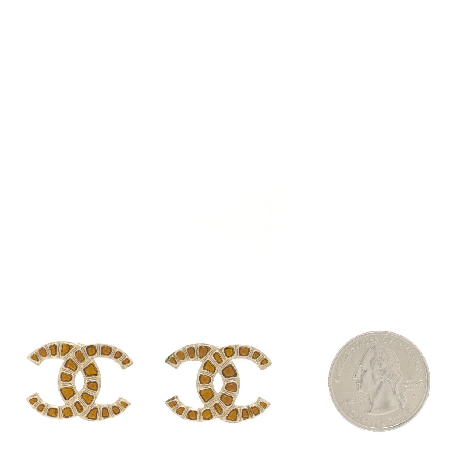 Chanel Metal Gripoix Along The Nile Earrings Gold Orange 2 of 6