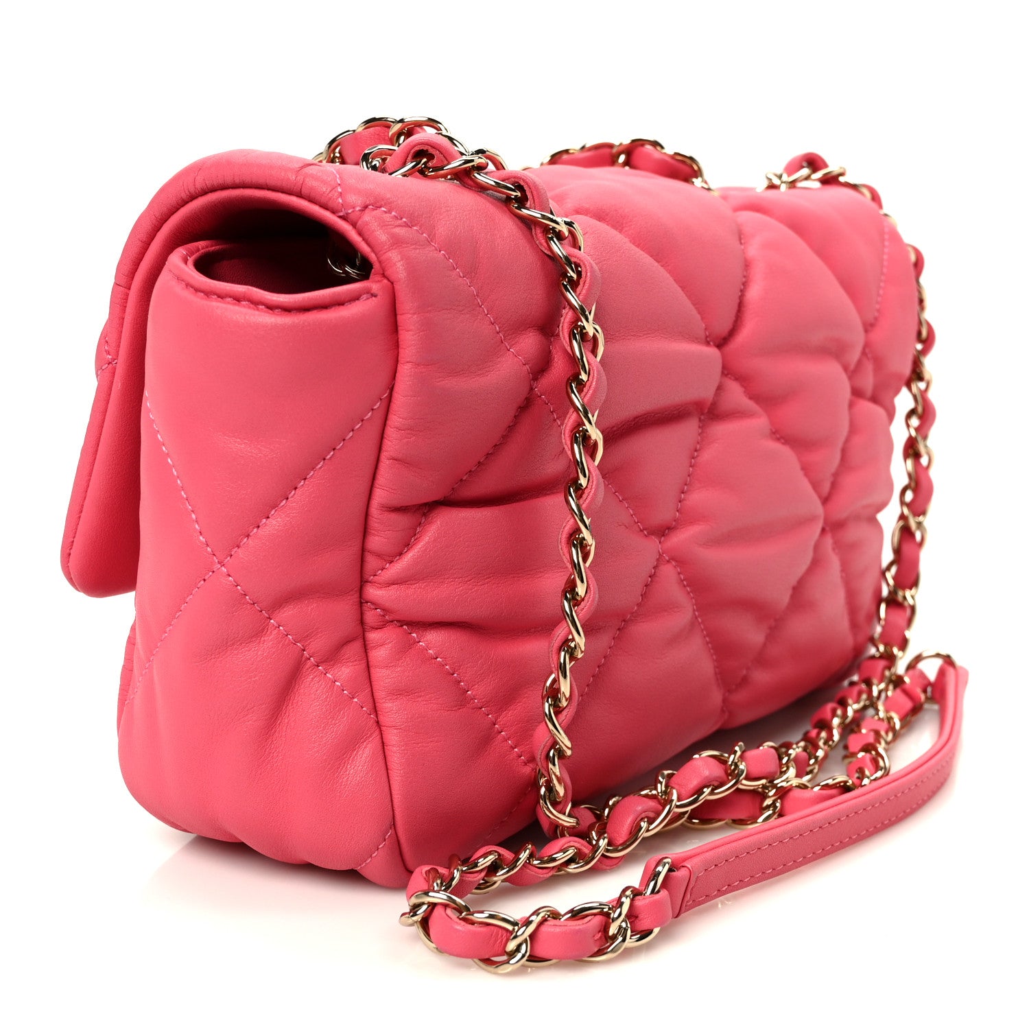 Chanel Calfskin Quilted Medium Bubbly Flap Pink 3 of 12