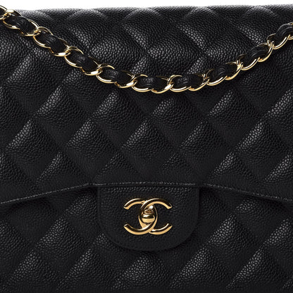 Chanel Caviar Quilted Jumbo Double Flap Black 9 of 9