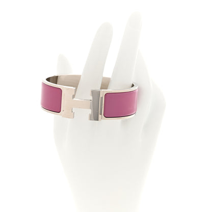 Hermes Enamel Wide Clic Clac H Bracelet PM Rose Flamingo 2 of 4