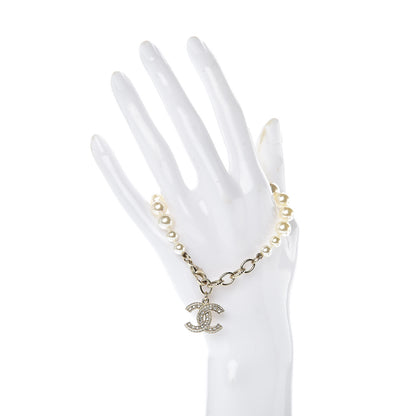 Chanel Crystal Pearl CC Bracelet Gold 2 of 5
