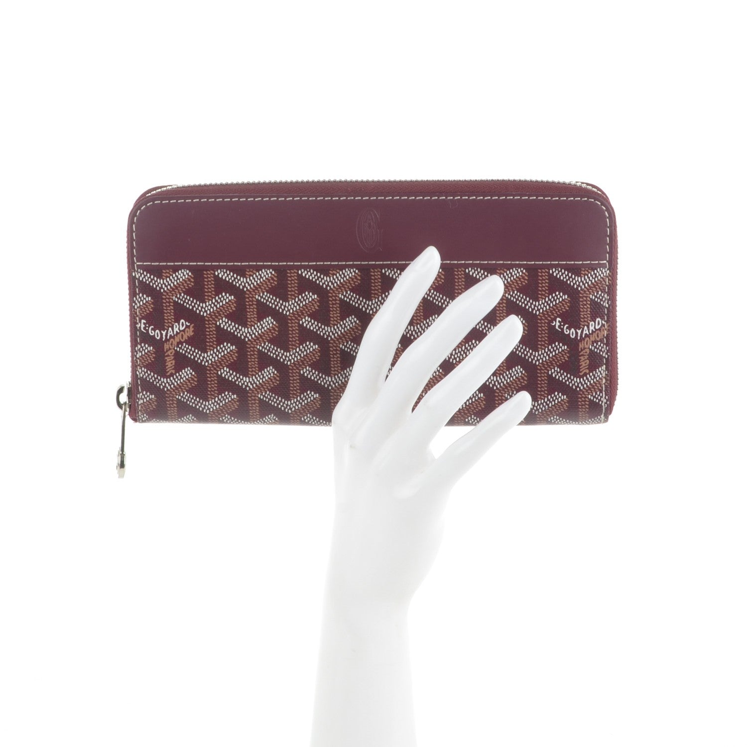 Goyard Goyardine Matignon Zip Around GM Wallet Burgundy 2 of 6