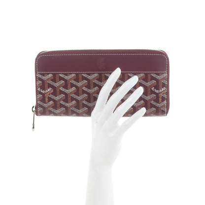 Goyard Goyardine Matignon Zip Around GM Wallet Burgundy 2 of 6