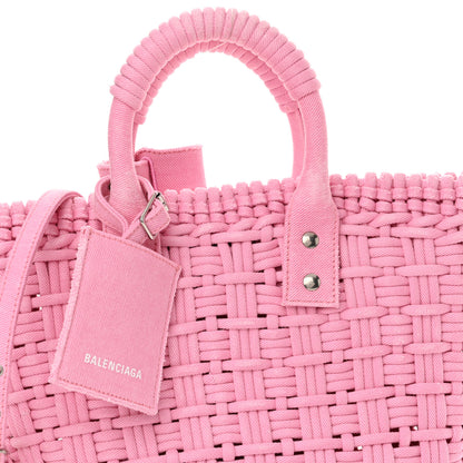 Balenciaga Washed Frayed Denim Braided XS Bistro Basket Pink 8 of 16
