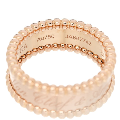 Van Cleef & Arpels 18K Rose Gold Perlee Signature Ring 52 6 4 of 5