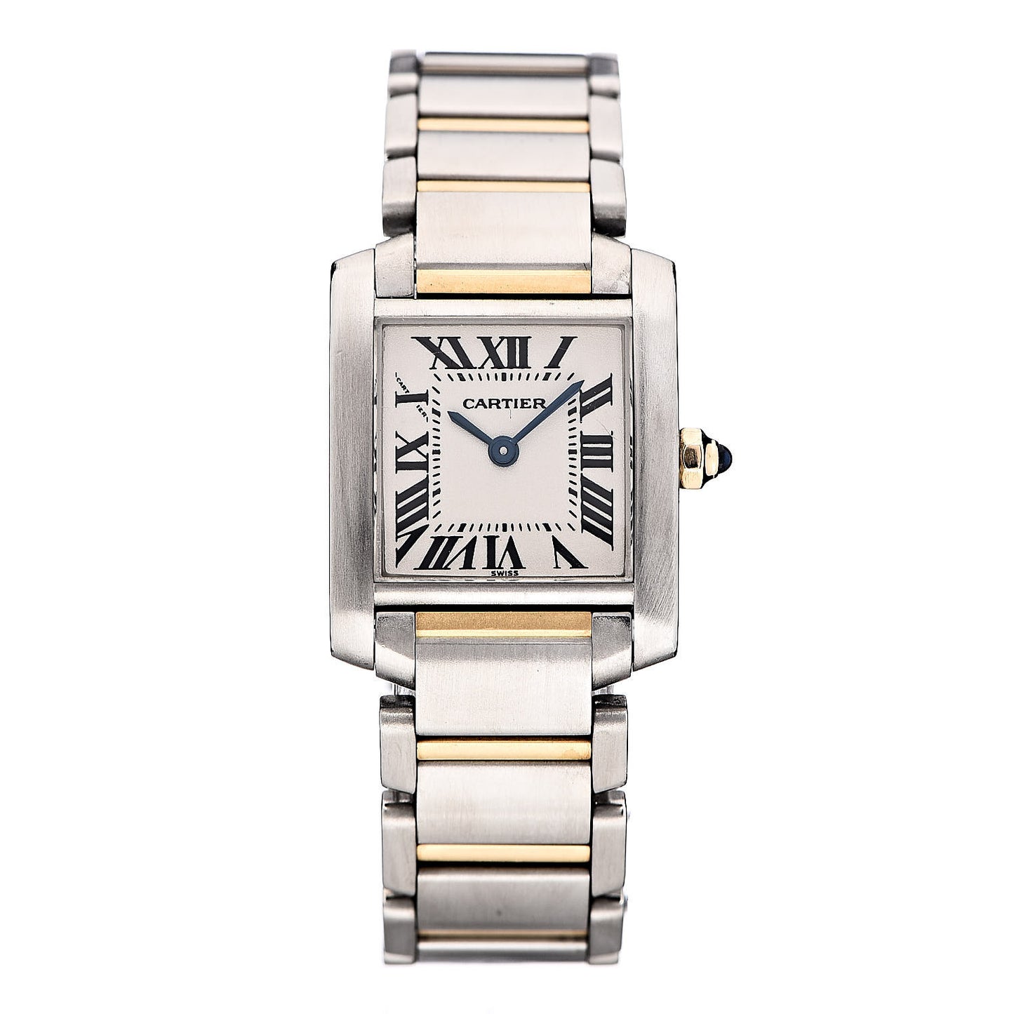 Stainless Steel 18K Yellow Gold 20mm Tank Francaise Quartz Watch