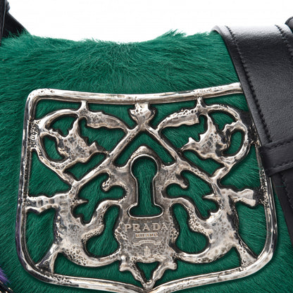 Prada Cavallino Velluto Corsaire Antic Crossbody Bag Biliardo Black 10 of 10