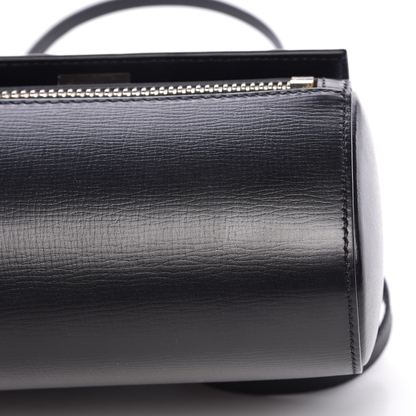 Textured Calfskin Mini Pandora Box Crossbody Bag Black
