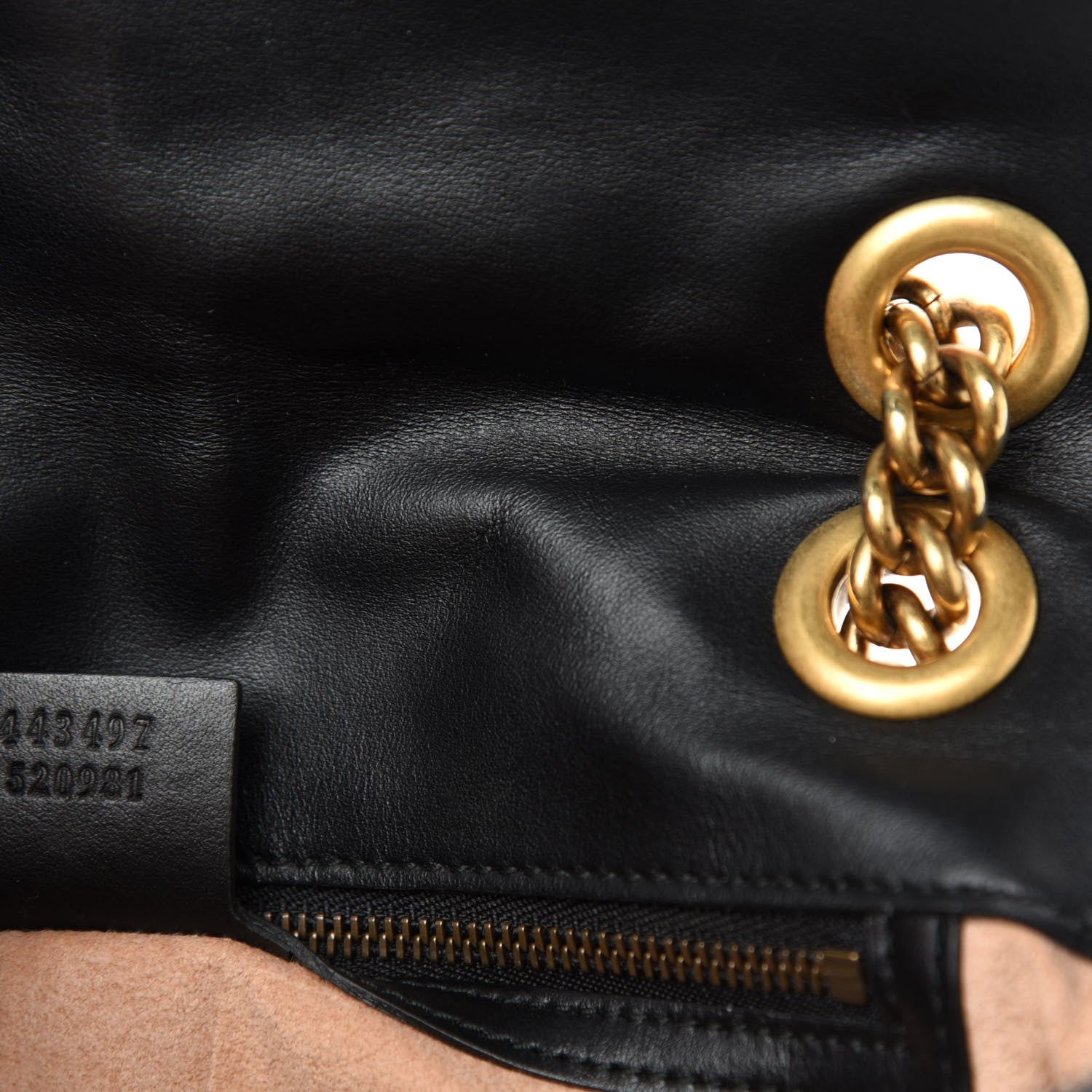 Gucci Calfskin Matelasse Small GG Marmont Shoulder Bag Black 10 of 11