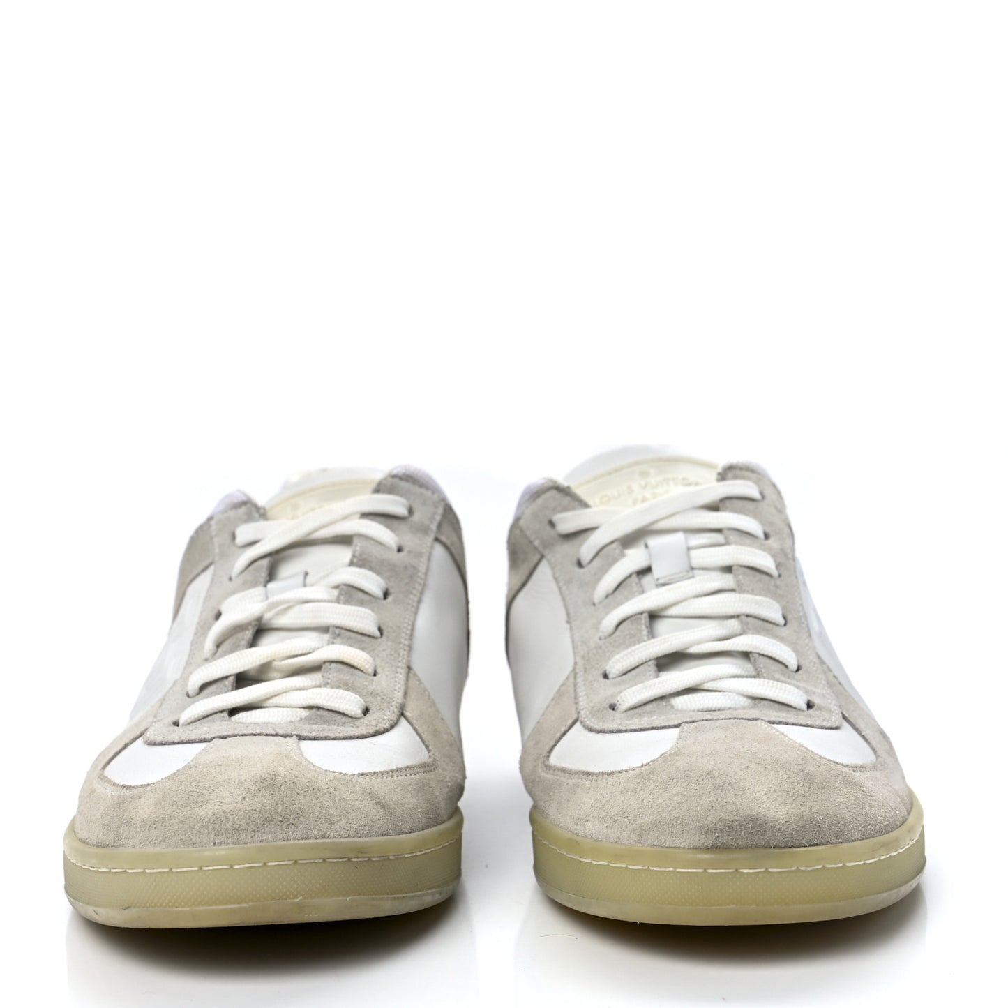 Calfskin Suede LV Mens Sneakers 9 White