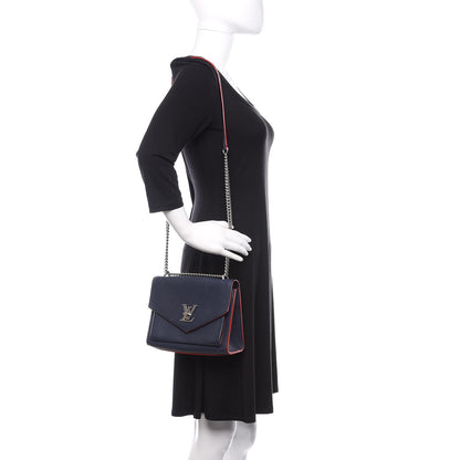 Louis Vuitton Soft Calfskin Mylockme Chain Bag BB Marine Rouge 2 of 10