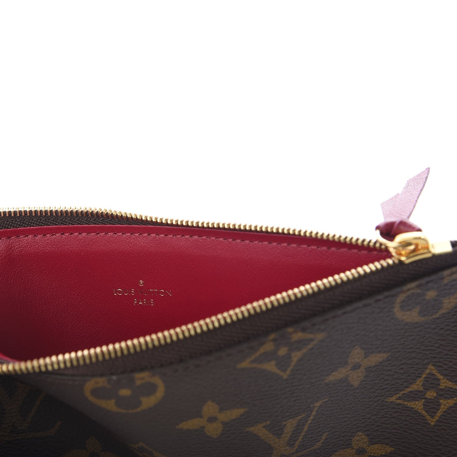 Louis Vuitton Monogram Felicie Chain Wallet Zippered Insert Fuchsia 5 of 6