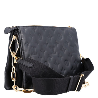 Louis Vuitton Lambskin Embossed Monogram Coussin PM Black 4 of 11