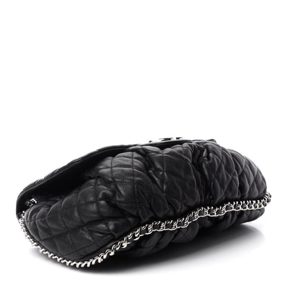 Chanel Washed Lambskin Quilted Large Chain Around Messenger Black 4 of 10