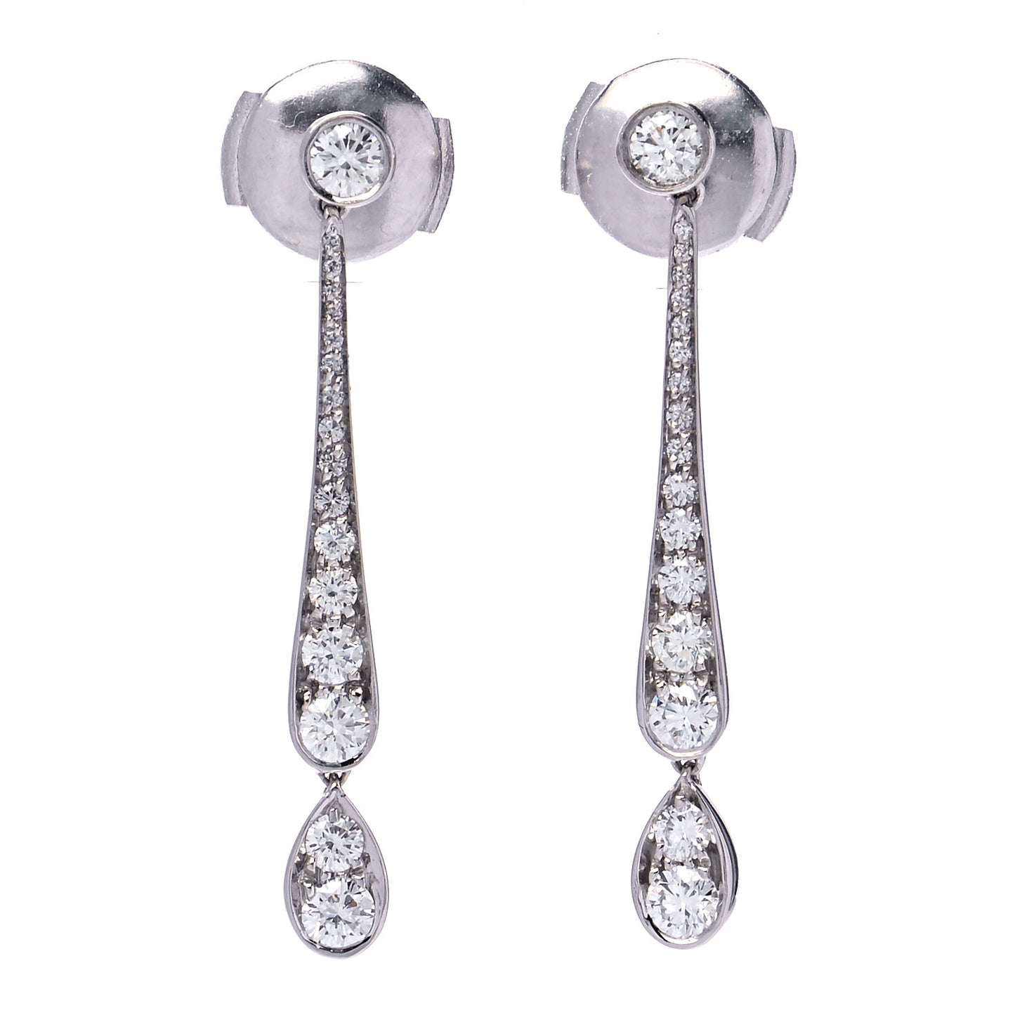 Platinum Diamond Jazz Drop Earrings