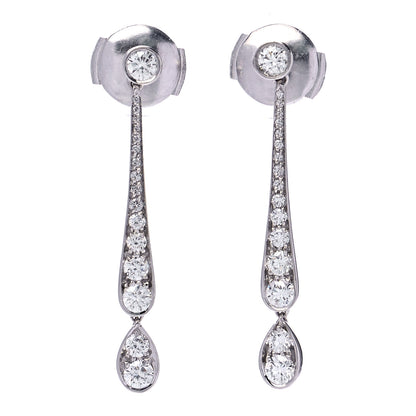 Tiffany Platinum Diamond Jazz Drop Earrings 1 of 7