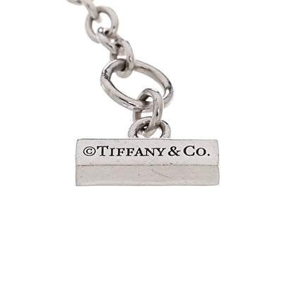 Tiffany 18K White Gold Diamond Turquoise T Circle Bracelet 3 of 4