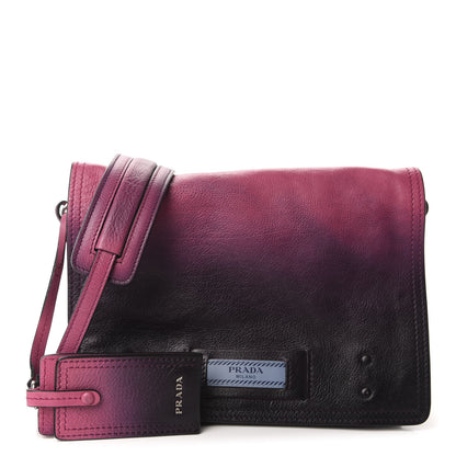 Prada Glace Calf Ombre Etiquette Flap Fuxia Astrale 1 of 10