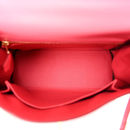 Hermes Swift Horseshoe Kelly Retourne 25 Rose Sakura Bleu Brume Rose Azalee Bougainvillea 5 of 10