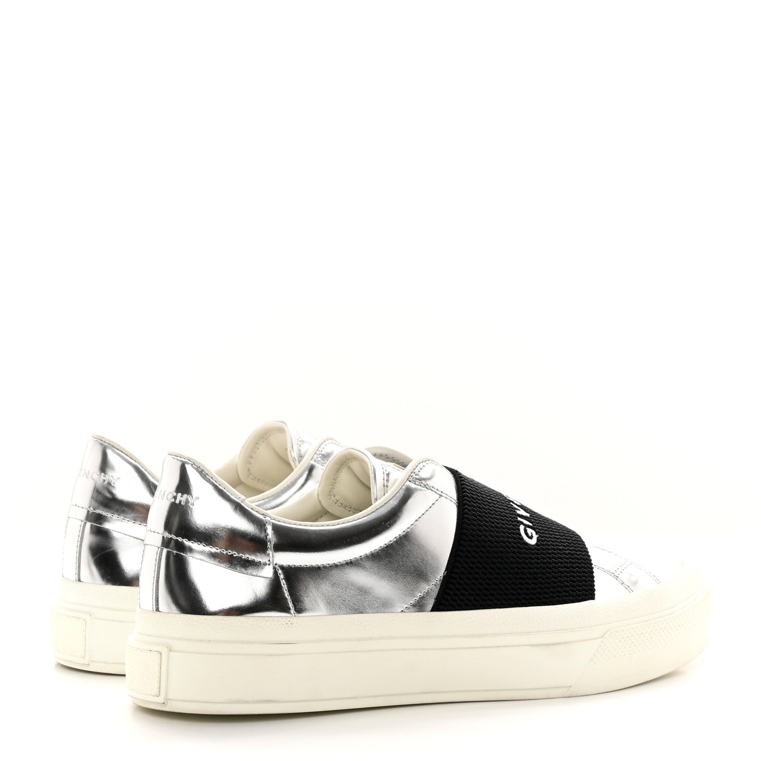 Givenchy Calfskin Band Logo Womens City Sneakers 39 Silvery 4 of 14