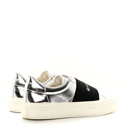 Givenchy Calfskin Band Logo Womens City Sneakers 39 Silvery 4 of 14