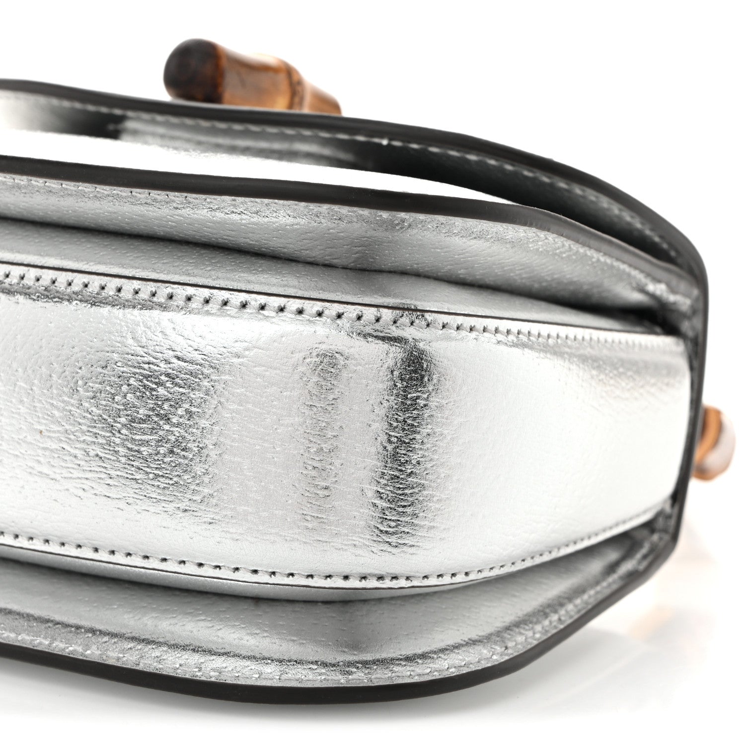 Gucci Boarded Dyana Lux Calfskin Mini Bamboo 1947 Top Handle Bag Silver 10 of 10